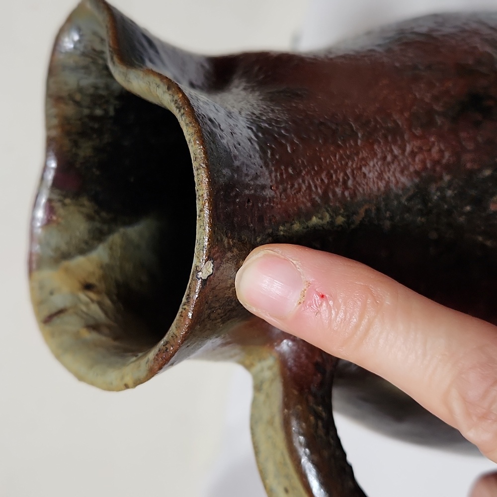 Rustic Multicolor Ceramic Pitcher - Picture 3 of 4